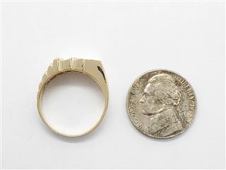 14K Solid Yellow Gold Diamond Nugget Style Cluster Ring Size 9